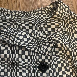 Pop Art 60s Set Two-Tone OpArt Skirt Jacket Plus Size B&W Vintage Mod